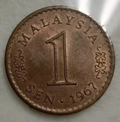 1967 Malaysia 1 One Sen Actual Coin Km#1 - Image 1 of 4