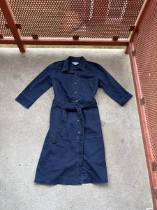 Vtg Liz Claiborne Denim Dress 12 Long Sleeve Chambray Pencil Skirt 80s 90s Prep - Picture 1 of 4