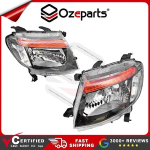 Pair LH+RH Head Light Lamp Black For Ford Ranger PX 2011~2015 XL XLS Wildtrak - Picture 1 of 1