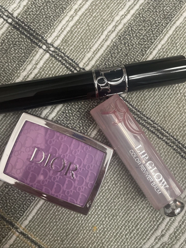 DIOR *NEW* 3 Piece-makeup-Black Mascara, Rosy Glow Blush 063 & Lip Glow 007 - Image 1 of 4