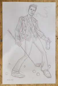 Tyler Durden Brad Pitt Fight Club Original Art 11x17 Comic Art Tess Fowler 2013 - Picture 1 of 3