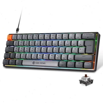 MK21 60% Portable Wired Mini Gaming Keyboard with Backlight PBT  XDA Keycaps - Image 1 of 4