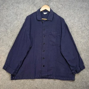 TOAST Jacket Womens Size 14 Navy Blue 100% Linen Button Up Oversized Lagenlook - Imagen 1 de 15