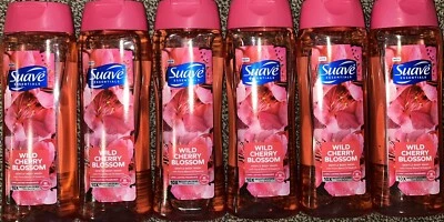 *6 PACK* Suave Essentials WILD CHERRY BLOSSOM Gentle Body Wash 18oz NO PARABENS - Image 1 of 2
