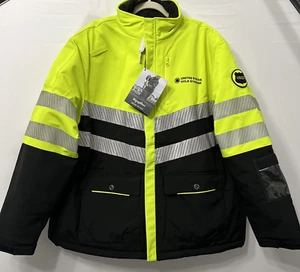 Refrigiwear Men's HIVI Jacket 2X Reflective Stripes Yellow Black Full Zip Thick - Picture 1 of 18
