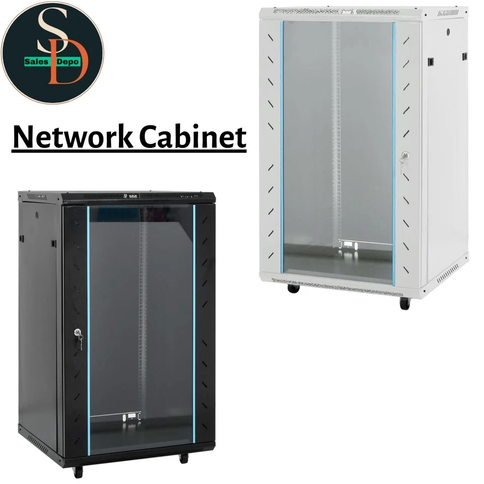 Modern Network Cabinet Home Office Server Rack Data Storage Cabinet Unit vidaXL - Image 1 of 1