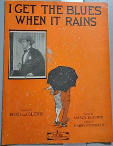 Sheet Music I Get the Blues When It Rains Byron Holiday 1929 - Picture 1 of 4