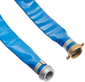 98138015 1-1/2" X 50' Blue PVC Lay-Flat Discharge Hose with Aluminum Pin Lug Fit - Picture 1 of 12