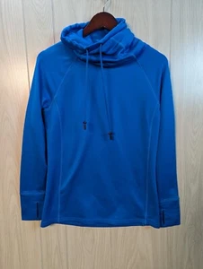 Athleta Womens Cowl Neck Athletic Sweatshirt Size S Small Blue Thumb Holes - Picture 1 of 7