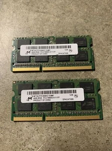 Set 2x 4GB PC3-10600 Laptop SODIMM DDR3 Crucial Micron Apple RAM CT51264BC1339 - Picture 1 of 3