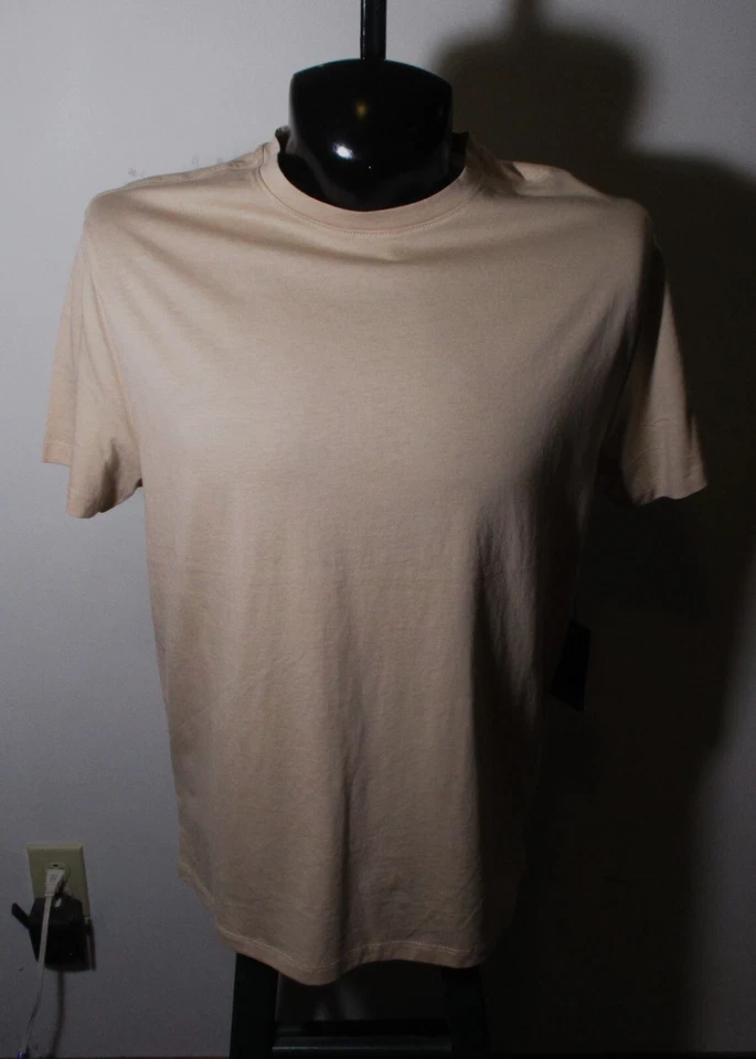 DANIEL HECHTER Paris Tan 100% Pima Cotton Short Sleeve T-Shirt Size M NWT - Image 1 of 4