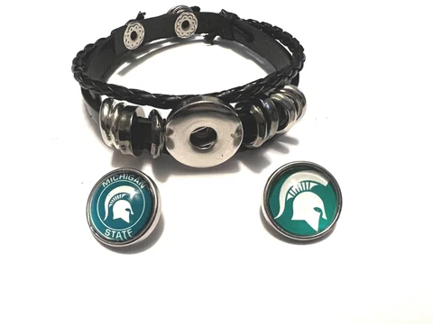 Michigan State Spartan's NCAA Snap & Bracelet or just Snap Cover