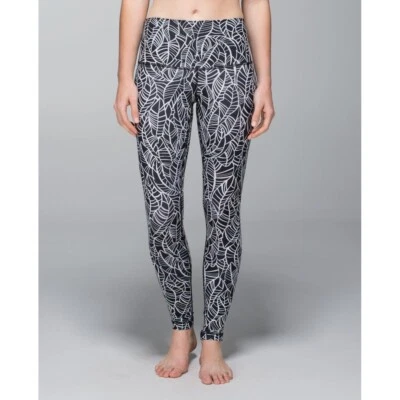 Lululemon Wunder Under Pant Roll Down Full On Luxtreme Pretty Palm Black Size S - Image 1 of 4