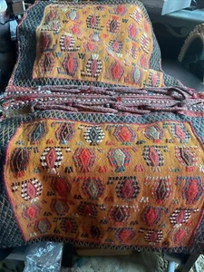 Antique Traditional Handmade Kurdish Wool Multicolor Saddle Bag 36 X 20 Inches. - Picture 1 of 24