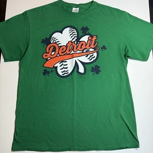 Adult Large St. Patrick’s Day Detroit Michigan Baseball Shamrock T-Shirt Irish L - Picture 1 of 6