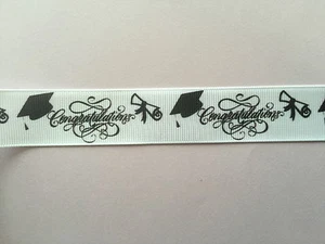 Grosgrain Congratulations nastro laurea universitaria 1" 25 mm - Foto 1 di 1