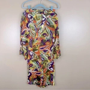 Zara Set Camicia e Pantaloni Astratti Colorati Maniche Lunghe Small - Foto 1 di 15