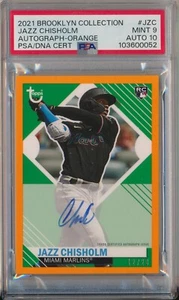 2021 Topps Brooklyn Collection Jazz Chisholm  Rookie Auto /20 Orange PSA 9/10 - Picture 1 of 2