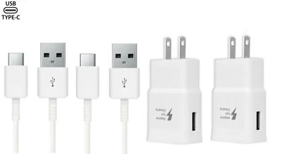 2x Fast Charging Wall Charger +Type C Cable Cord For LG G5 G6 G7 Stylo 4 5 6 V20 - Image 1 of 4