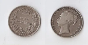 UK(Great Britain) 1 shilling 1865 Die No. 58, Queen Victoria - Picture 1 of 1