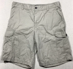 IZOD Cargo Shorts Men's 34 Green White Check - Picture 1 of 8