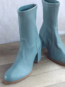 Botas de cuero Stuart Weitzman Tieland bloque cerúleo azul curativo EE. UU. 5.5 EU 36 - Imagen 1 de 10