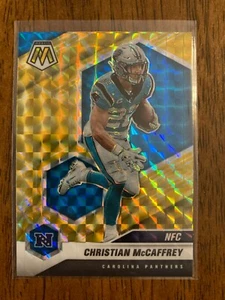 CHRISTIAN MCCAFFREY 2021 Panini Mosaic REACTIVE YELLOW Mosaic Prizm NFC #210 - Bild 1 von 2