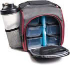Insulated Meal Prep Lunch Bag + Food Portion Control Containers + Ice Pack 
