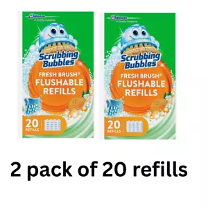 2 -Scrubbing Bubbles Toilet Cleaning Fresh Brush Flushable Refills 40 Ct Total - Picture 1 of 5