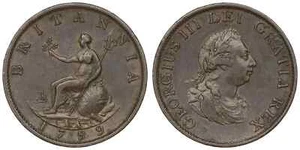 Gran Bretaña - 1/2 centavo 1799 - Jorge III - Imagen 1 de 3