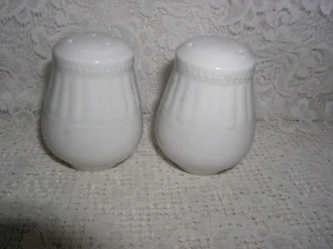 Oneida Ariel Salt & Pepper Shakers Shaker White Stoneware EXCELLENT condition - Picture 1 of 3