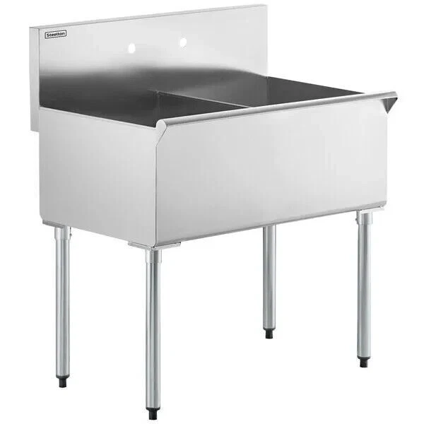 Regency 522US21821 16-Gauge 18"x21x14" Stainless Steel Commercial Utility 2 Sink