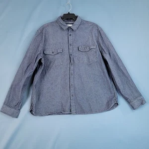 Goodfellow & Co Men's Button Up Long Sleeve Shirt Jacket Denim Blue Size 2XL - Picture 1 of 7