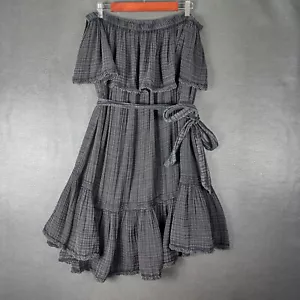 Daily Practice Kleid Damen 1X Kona trägerlos Gürtel Anthropologie grau hauchdünn - Bild 1 von 9