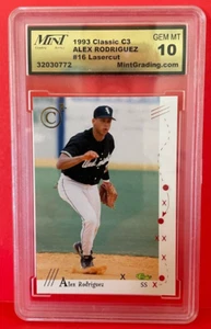 1993 Classic C3 Lasercut Alex Rodríguez tarjeta de novato #16 gema como nueva 10 - Imagen 1 de 2