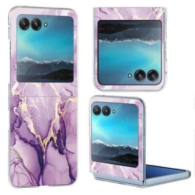 For Motorola Razr 50 40 Ultra Luxury Marble Shockproof Clear Hard Case Cover - Image 1 of 4