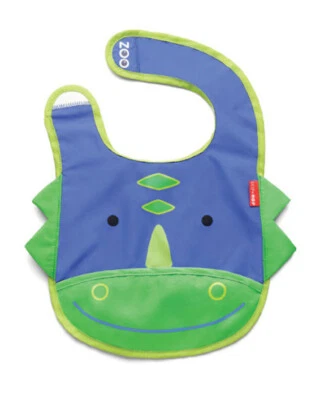 Skip Hop Zoo BIB BABY LÄTZCHEN BABYLÄTZCHEN SPUCHTUCH mit Klettverschluss Dino