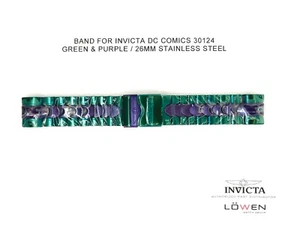 Authentic Invicta DC Comics 30124 Stainless Steel Green/Purple 26mm Watch Band - Picture 1 of 3