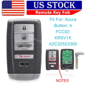 For 2016 2017 2018 Acura RDX ADV Base Model Remote Car Key Fob 4 Buttons KR5V1X - Picture 1 of 8