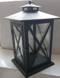 Stall schwarz Garten Metall Wandlaterne Kerzenhalter Leuchte Deko Windlicht Glas - Bild 1 von 5