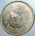 1975 NEPAL King Birendra Bir Bikram ŚWIATOWY DZIEŃ ŻYWNOŚCI Srebrna moneta 100 rupii i102577