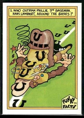 1976 Funky Sales Corp Funky Facts Baseball #27 On the Basepaths - Image 1 of 2