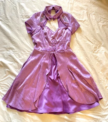 Hot Topic ALICE Wonderland Purple Brocade Women Med 8-10  Dress Costume Cosplay - Image 1 of 4