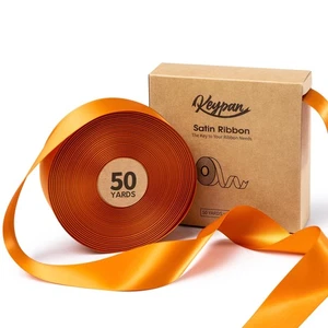 Keypan Satin Ribbon 1-1/2 Inch x 50 Yards Double-Faced Ginger Polyester Ribb... - Picture 1 of 7