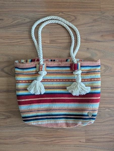 Billabong gestreifte gewebte Beuteltasche Tasche Strand und Reisen Südwesten - Bild 1 von 10