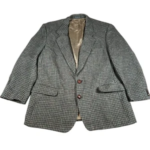 Hebridean Tweed Men’s Blazer Size 42 Multi Houndstooth 100% Virgin Wool Vintage - Picture 1 of 12