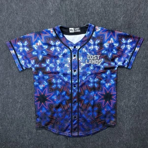 Lost Lands Electronic Music Festival Baseball Jersey Blue Button Up Size XL - Picture 1 of 6
