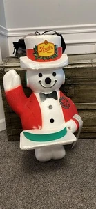 Vintage Stroh’s Beer Snowman Sign Old Original Bar Mancave 27 Inches Tall - Picture 1 of 6