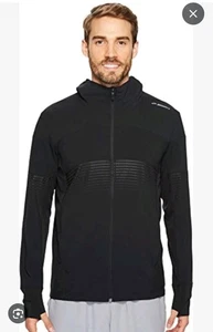 Brooks Black Lightweight Athleisure Full Zip Sporty Canopy Jacket Size Small - Picture 1 of 7