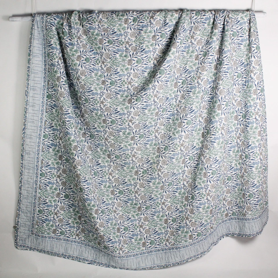 Sigrid Olsen Home Beach Themed Queen Blanket 92" x 104" DIY Fabric Flawed - Image 1 of 4